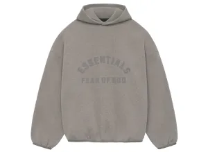 Fear of God Essentials Nylon Fleece Hoodie in Heather Grey / Dust