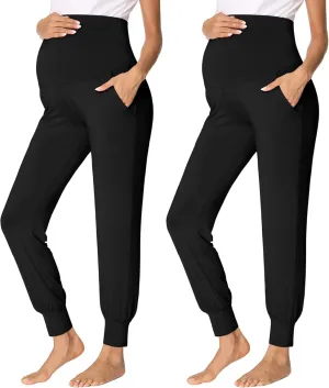 fitglam Women's Maternity Pants Over Belly Lounge Pajamas Clothes Pregnancy Must Haves Joggers with Pockets
