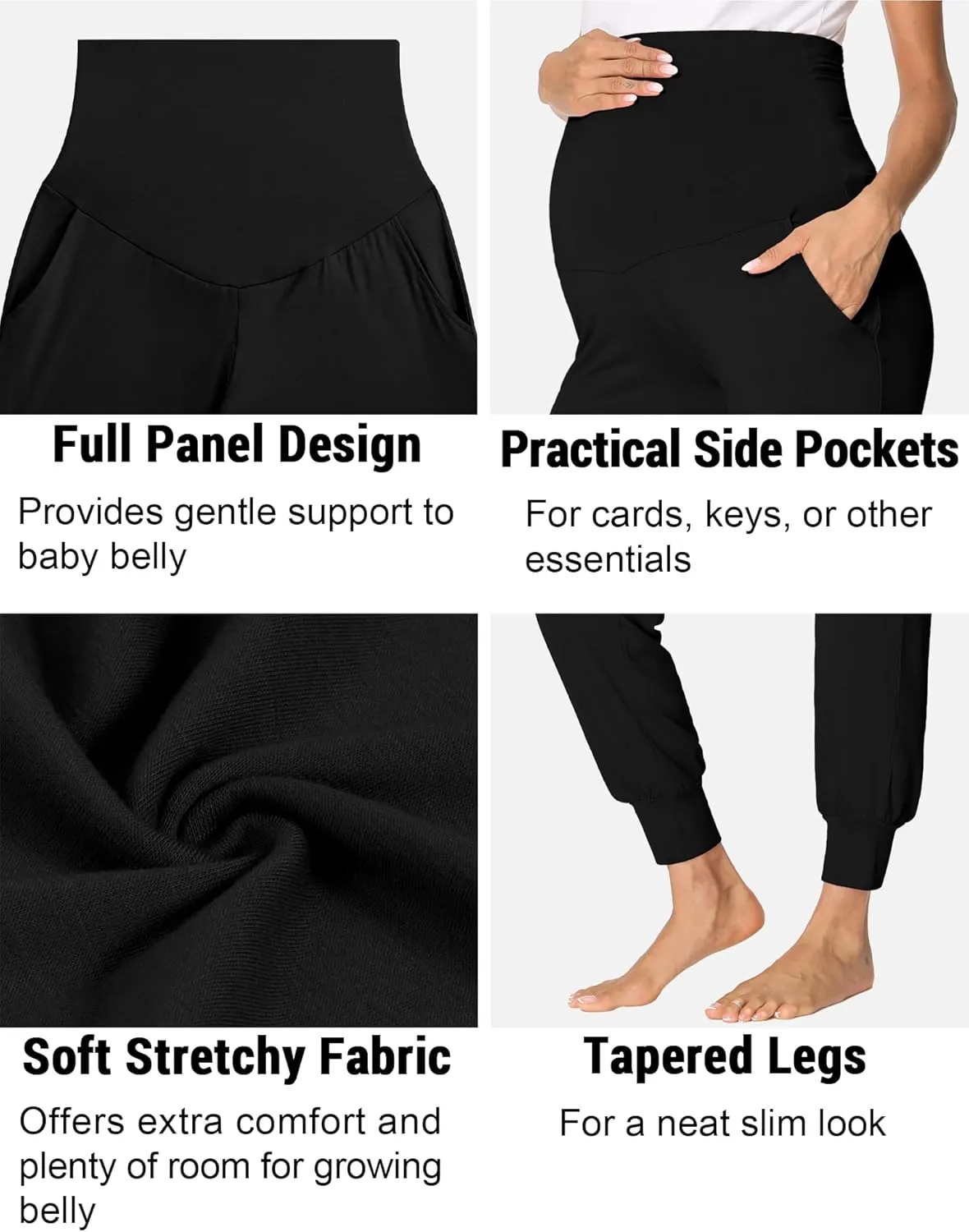 fitglam Women's Maternity Pants Over Belly Lounge Pajamas Clothes Pregnancy Must Haves Joggers with Pockets