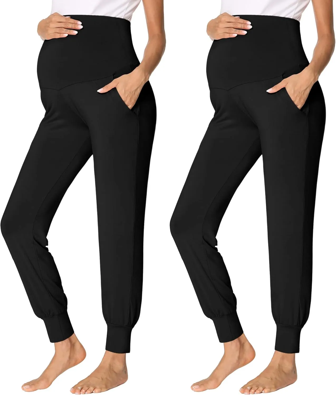 fitglam Women's Maternity Pants Over Belly Lounge Pajamas Clothes Pregnancy Must Haves Joggers with Pockets
