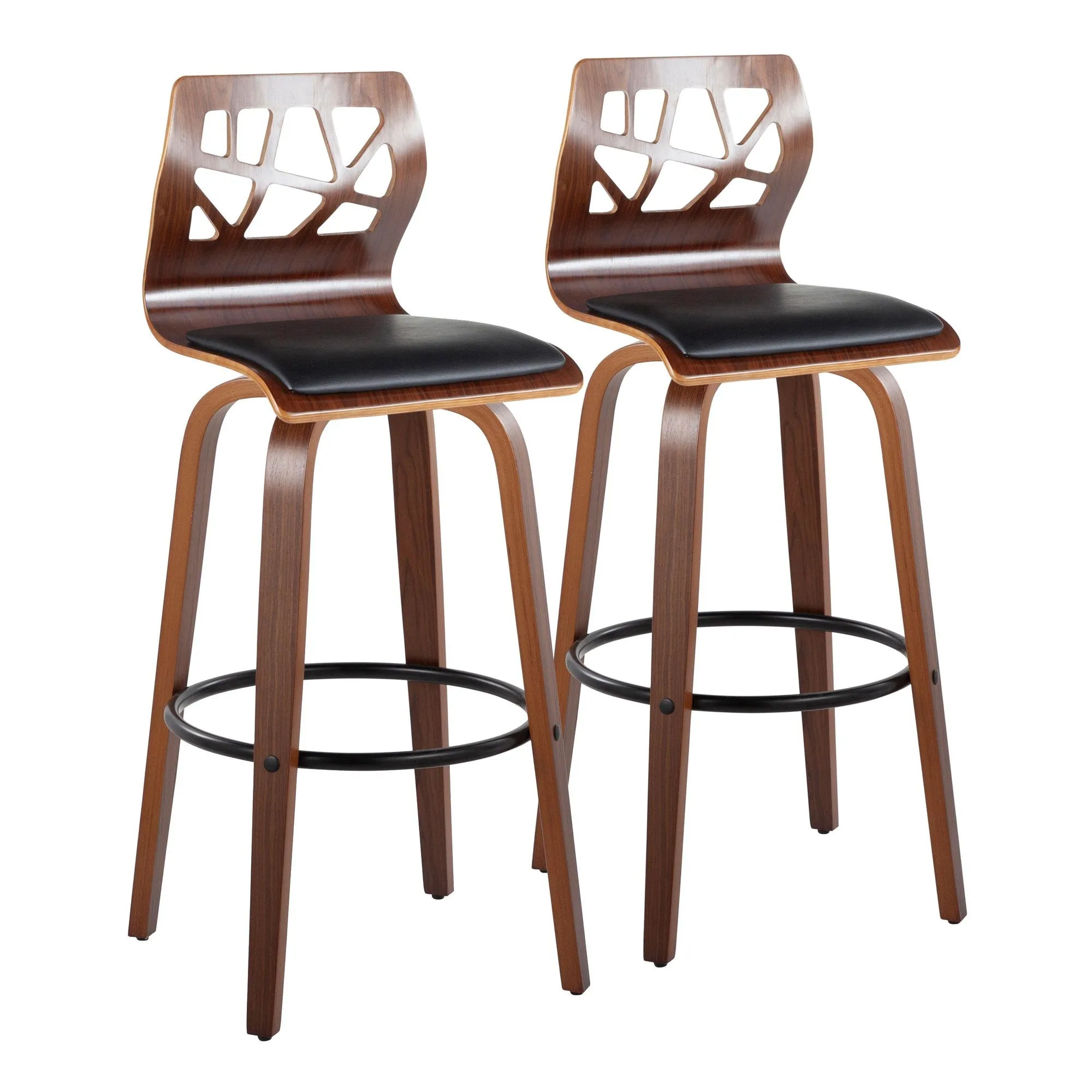 Folia 30" Fixed-Height Counter Stool - Set of 2 Black By LumiSource
