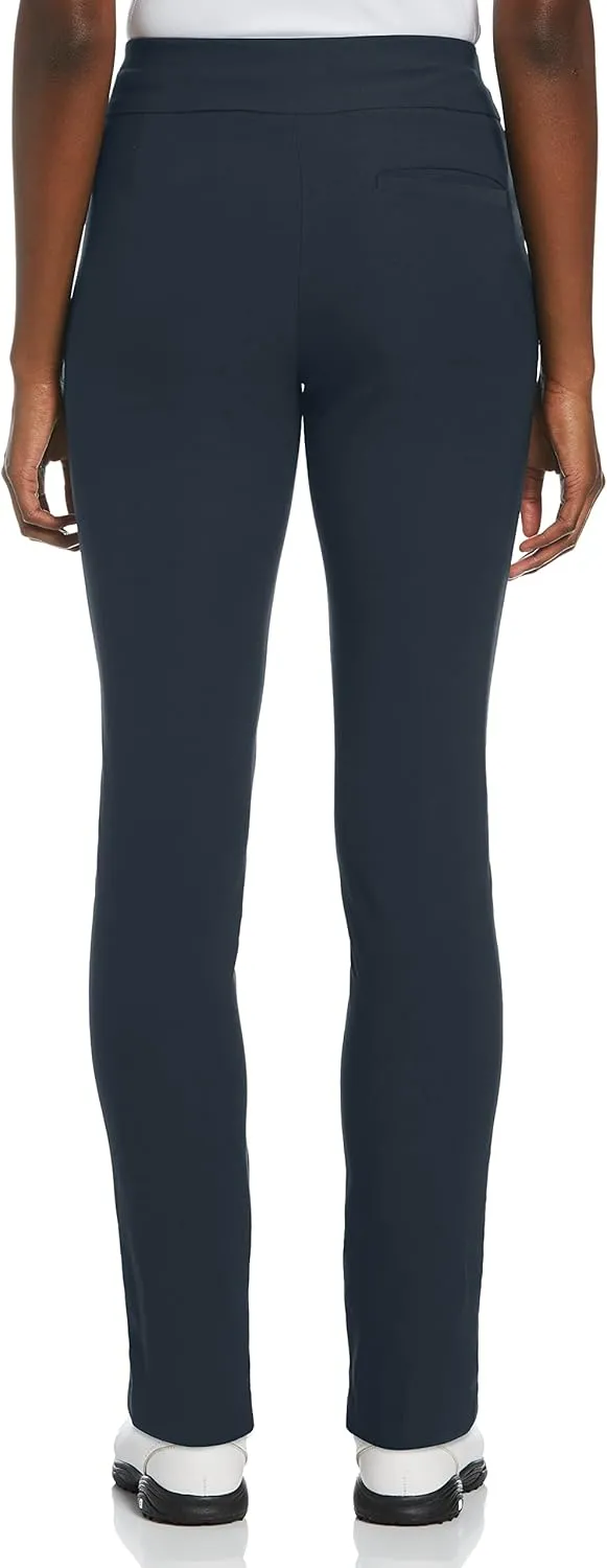Grand Slam Womens Pull-On Golf Pants, Stretch Fabric, Moisture-Wicking, Flat Front Design, Quality Women's Golf Clothing
