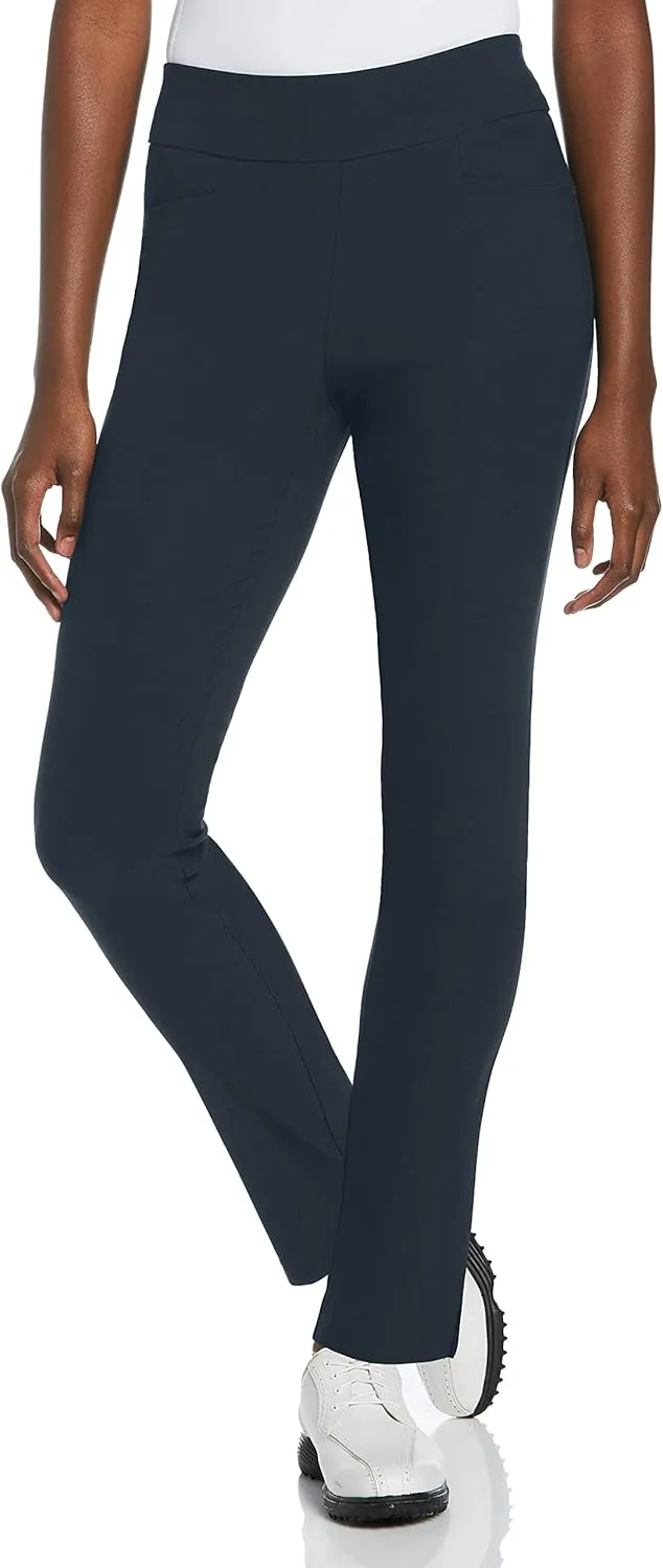 Grand Slam Womens Pull-On Golf Pants, Stretch Fabric, Moisture-Wicking, Flat Front Design, Quality Women's Golf Clothing