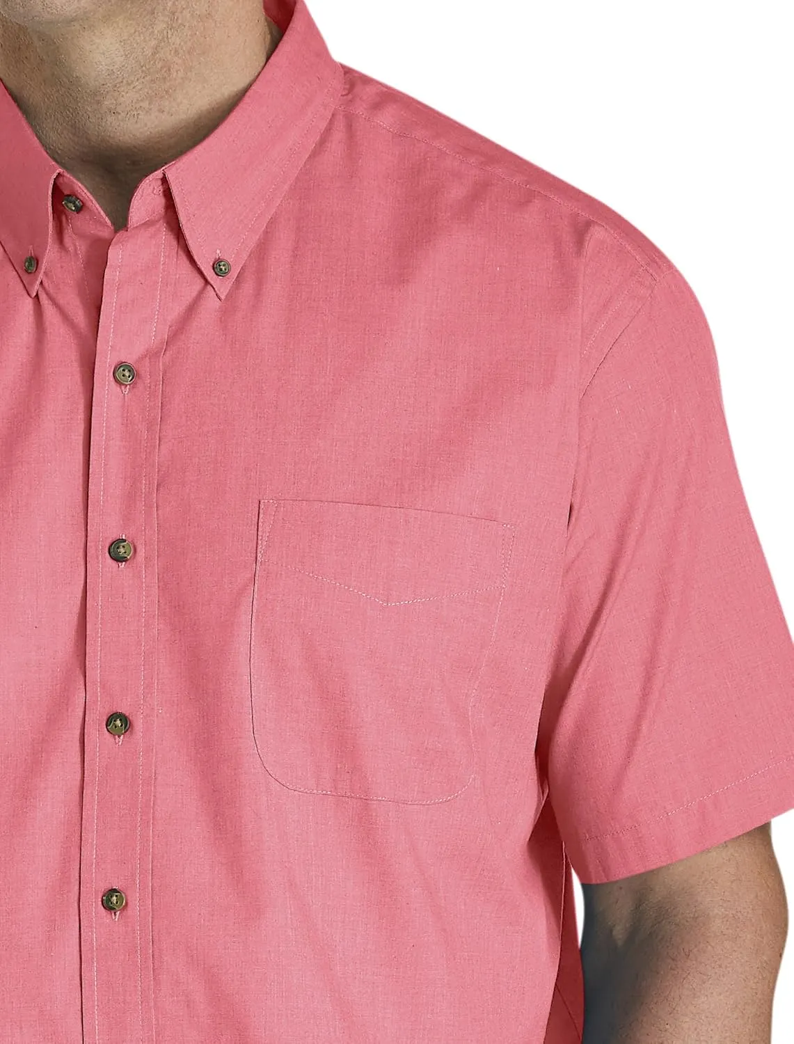 Harbor Bay by DXL Men's Big and Tall Easy-Care Solid Sport Shirt