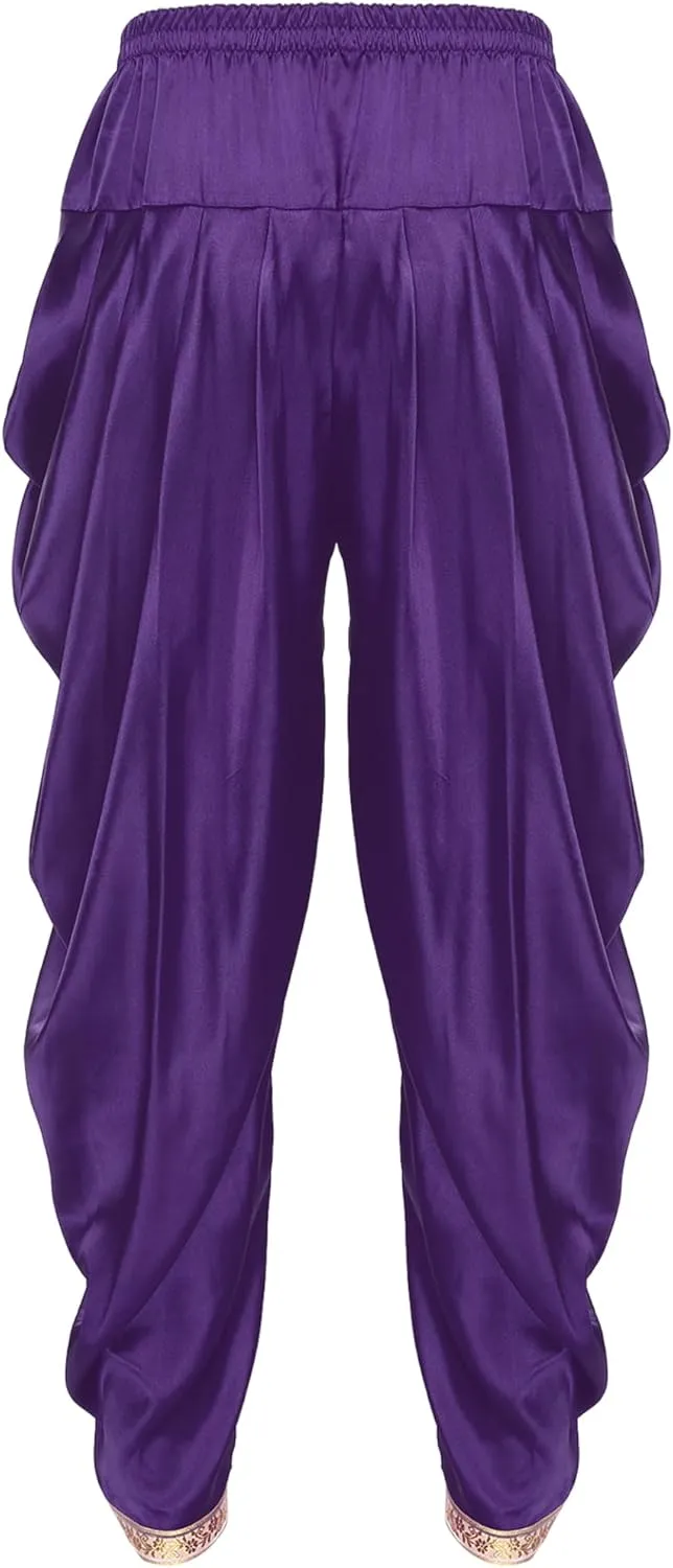 Harem Pants for Men Loose Fit Elastic Waist Dhoti Pants Drop Crotch Trousers Halloween Fancy Dress