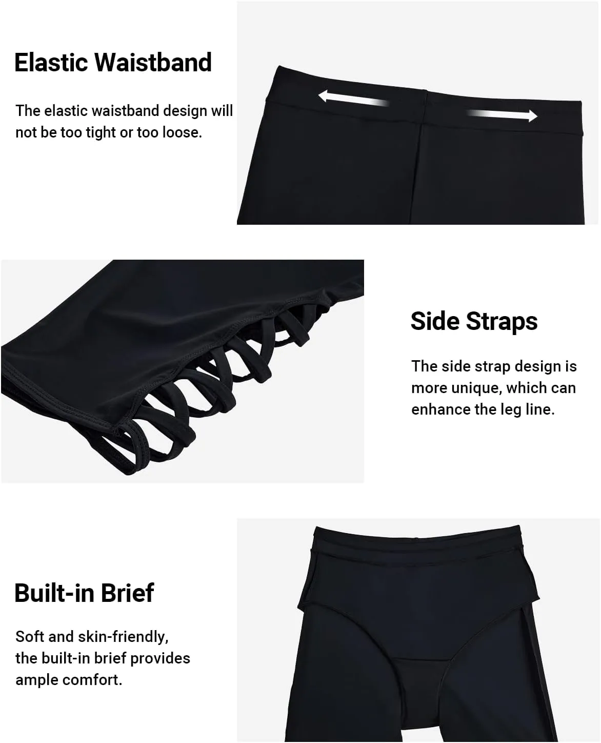 Holipick Plus Size Swim Pants for Women Swim Capris High Waisted Swim Leggings UPF 50  Long Swim Shorts