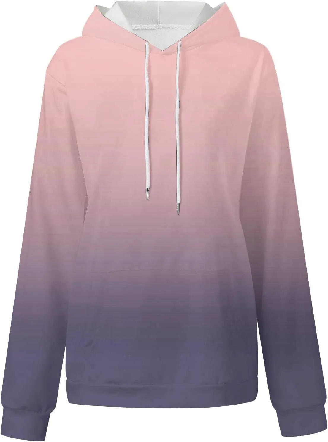 Hoodies for Women 2024 Y2K Gradient Oversized Sweatshirt Trendy Casual Drawstring Hooded Pullover with Pockets