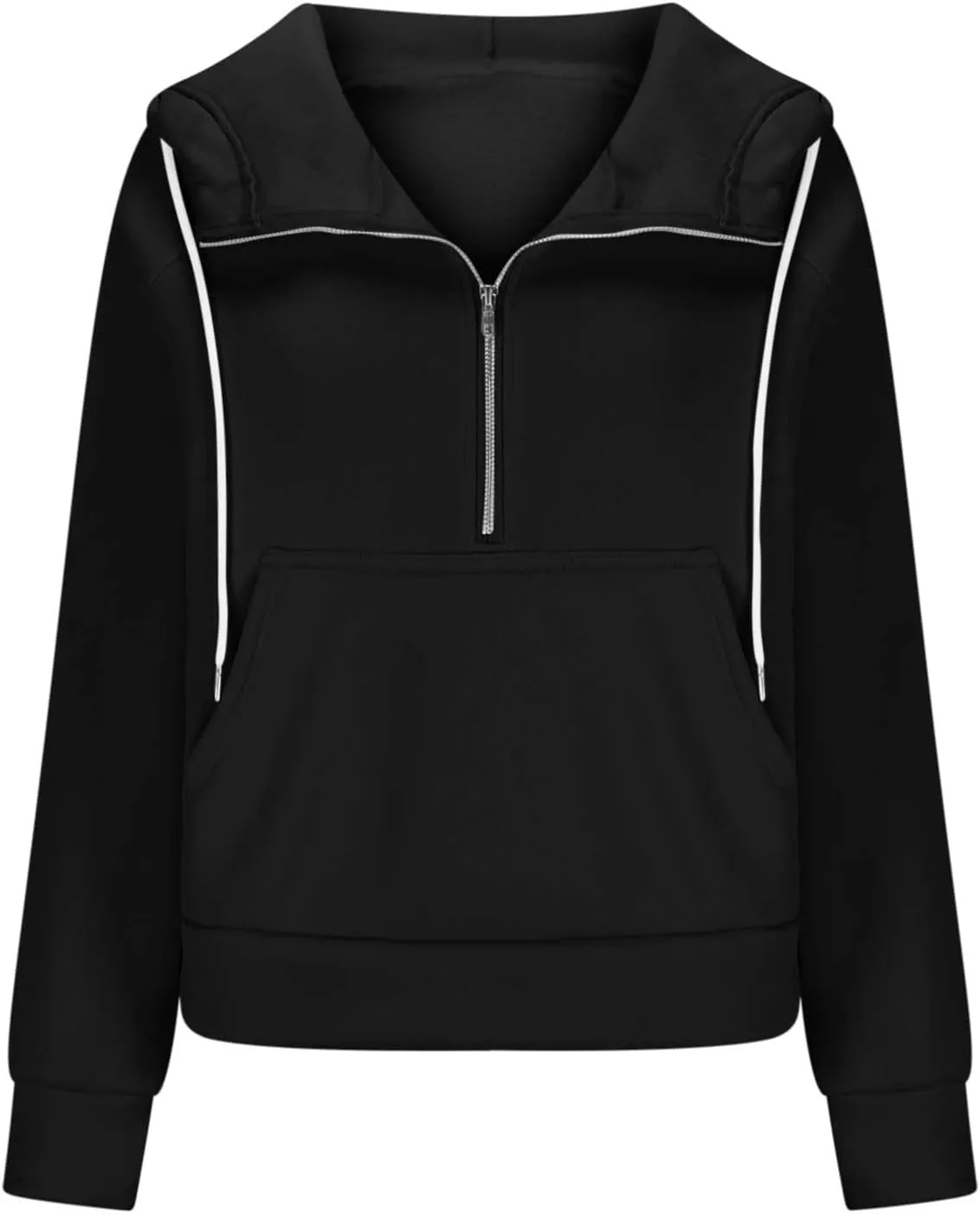 Hoodies for Women Crop Zip Up Sweatshirts Casual Loose Fit Pullover Womens Fashion Vacation Party Tops Thumb Hole