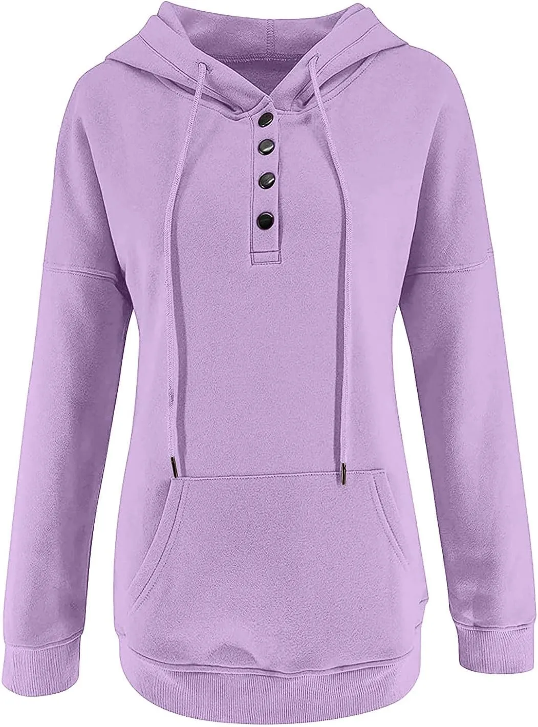 Hoodies for Women Fashion 2024 Long Sleeve Button up Pullover Sweatshirt Loose Casual Comfy Lightweight Fall Y2k Tops