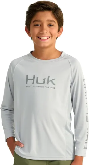 HUK Boy's Pursuit Solid Long Sleeve, Fishing Shirt for Kids