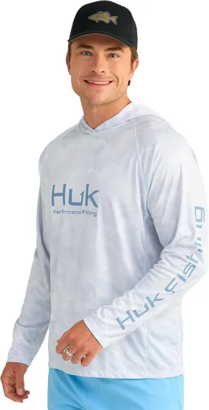 HUK Men's Pursuit Pattern Crew Sleeve, Performance Shirt