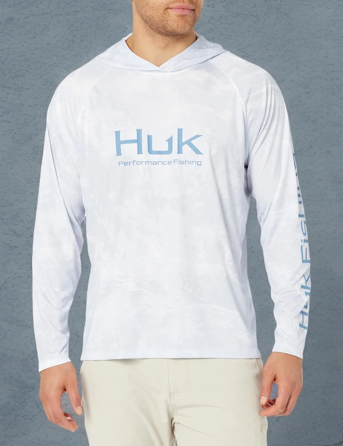 HUK Men's Pursuit Pattern Crew Sleeve, Performance Shirt