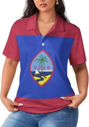 Iceland Flag Polo-Shirts for Women,V-Neck Soft Tops for Women,Summer Collar Tops Short Sleeve Work Blouses