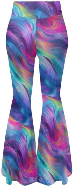 Irisjudy Women Flare Leggings Skulls Elastic High Waist Bootcut Yoga Pants Bell Bottom Camouflage Flared Sweatpants for Women