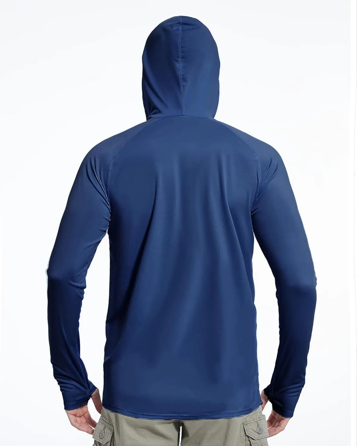 isnowood Sun Shirt UPF 50  Men's Fishing Long Sleeve Hooded Rash Guard Hiking Swimming Running UV Protection Hoodie