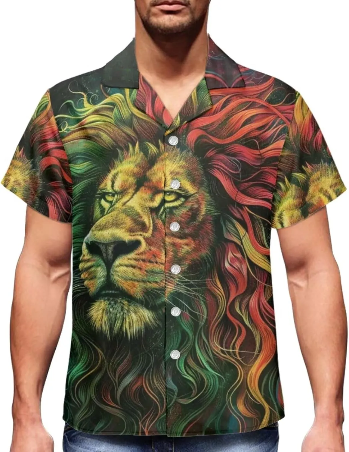 Jamaican 2 Piece Set Couple Outfits Women Jamaica Flag Short Sleeve Skinny Slim Dress Men's Shirt