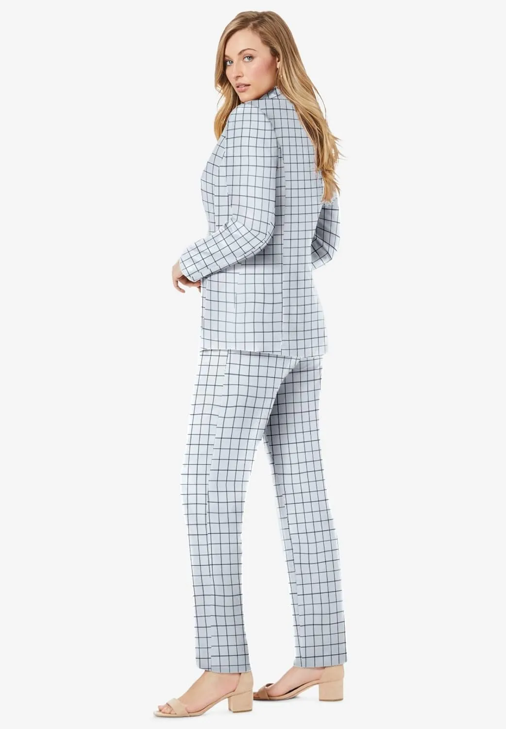 Jessica London Women's Plus Size Two Piece Single Breasted Pant Suit Set