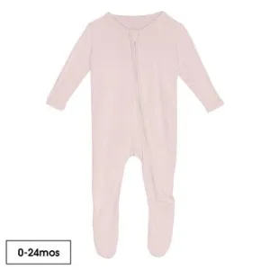 Kickee Pants Footie with 2 Way Zipper in Macaroon