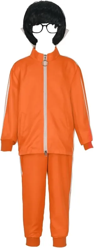 Kid sports suit 2-piece hoodie sportswear suit fashion sportswear suit with wig glasses