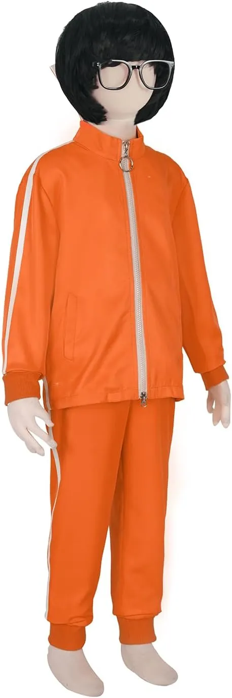 Kid sports suit 2-piece hoodie sportswear suit fashion sportswear suit with wig glasses