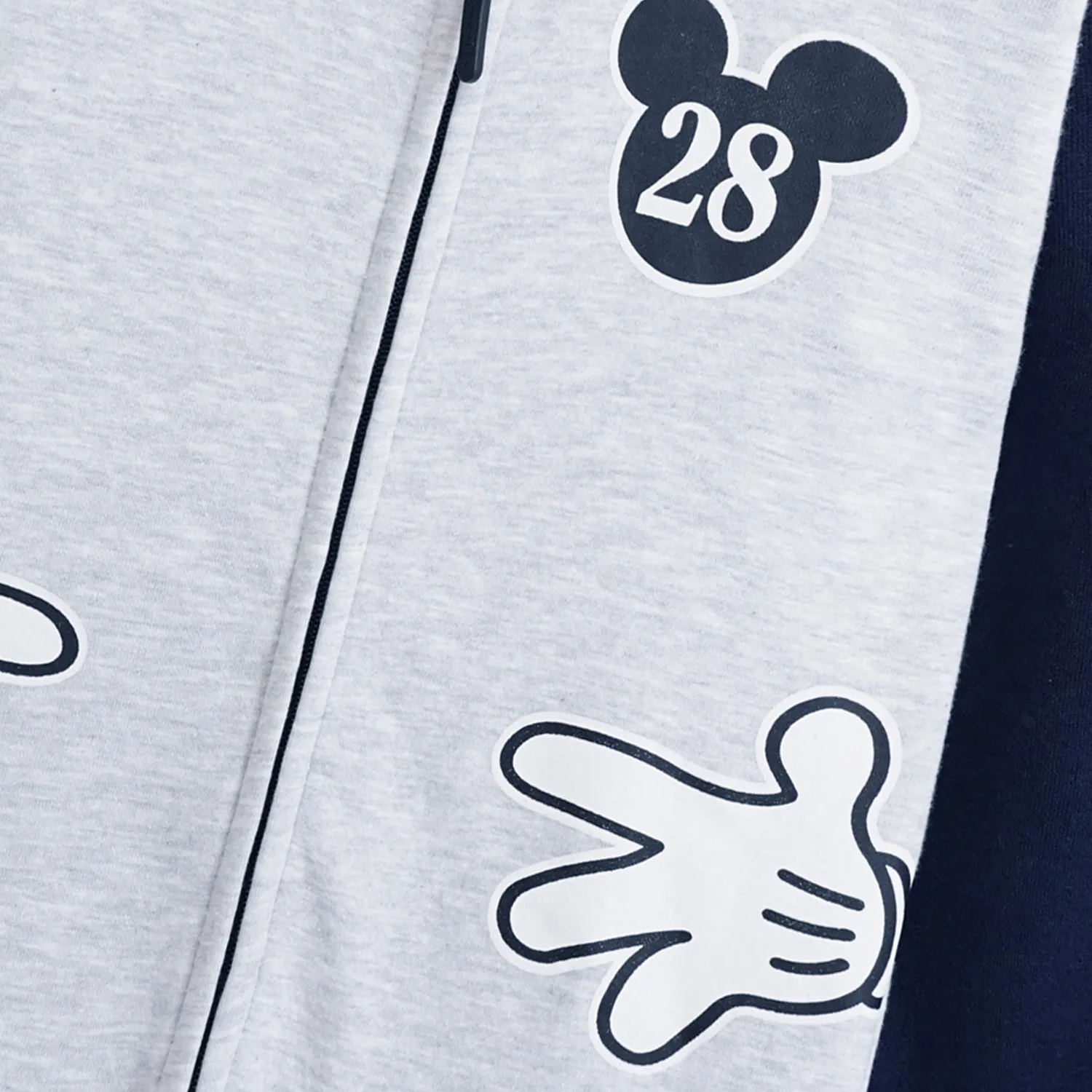 Kids Premium Quality "Mickey" Printed  Fleece Grey ZIPPER HOODIE Tracksuit