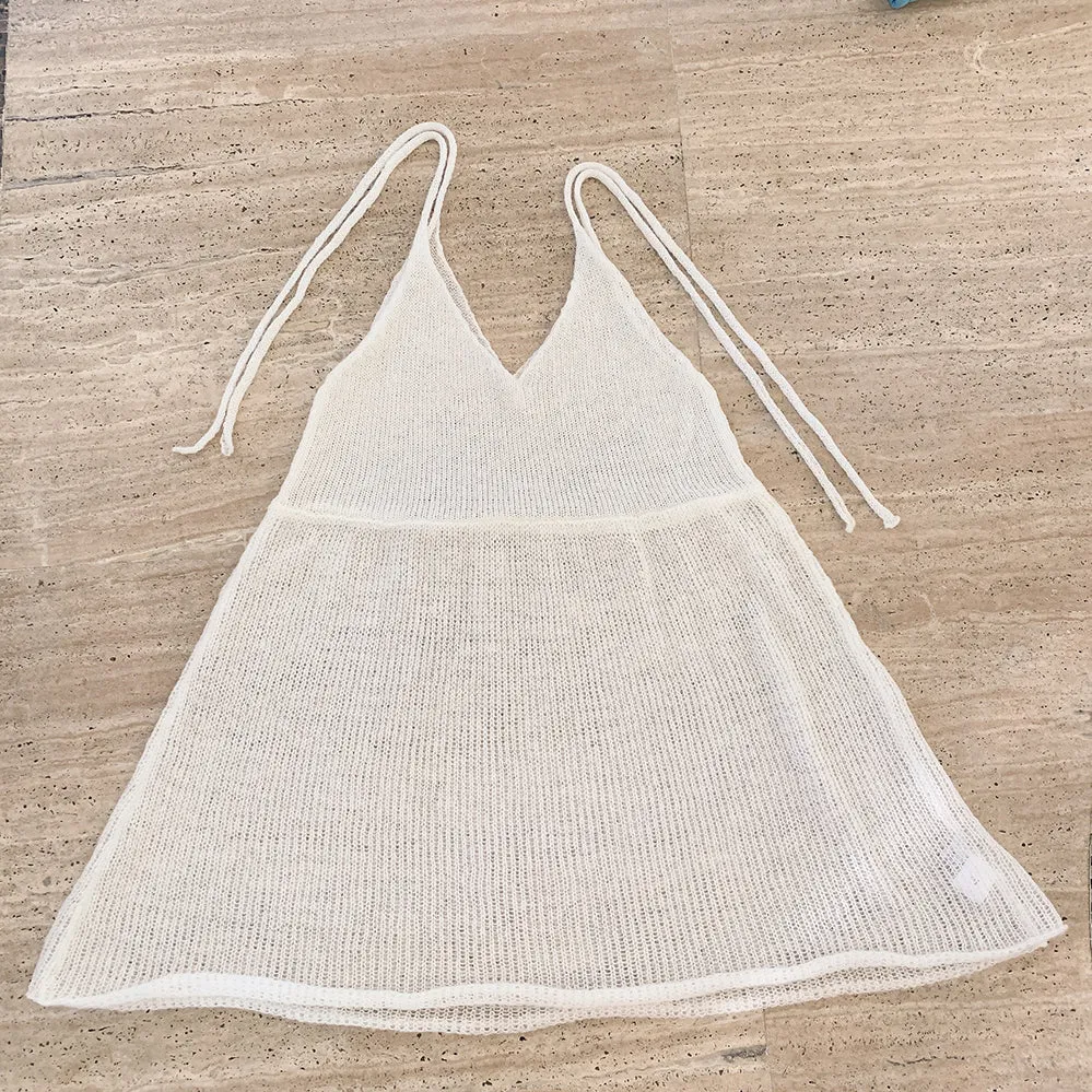 Knitted Floral Slip Dress PL53529