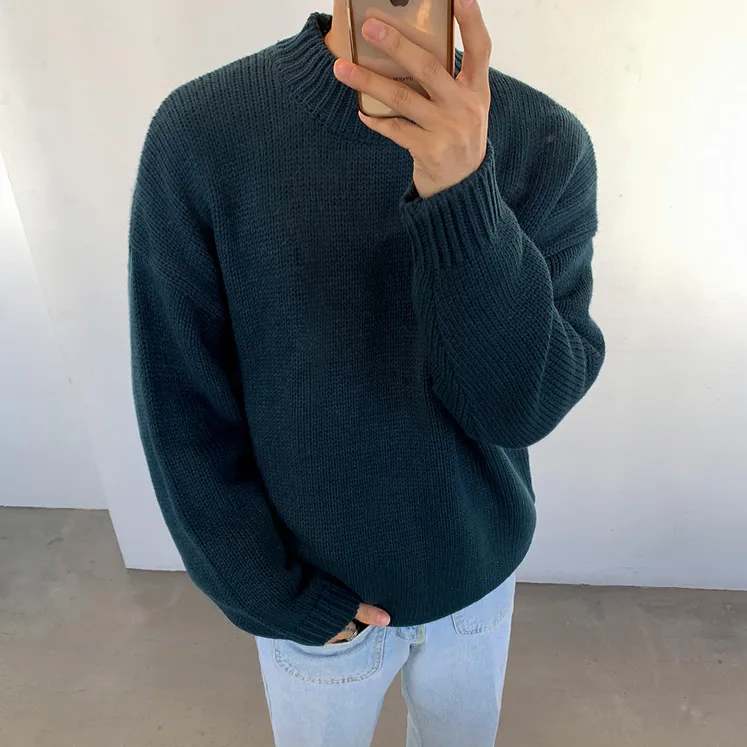 [Korean Style] Ethan Solid Color Rib Knit Top