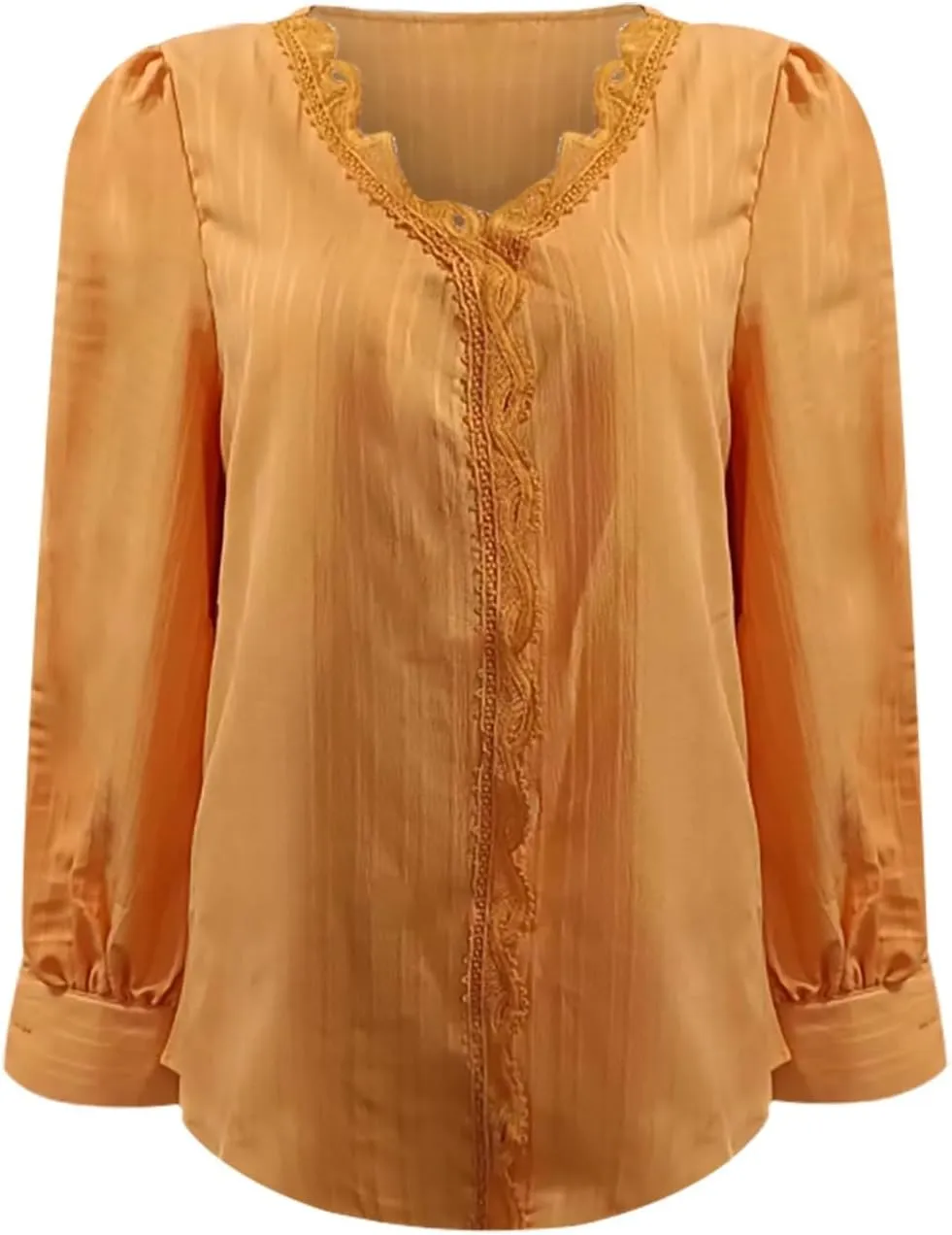 Long Sleeve Shirts for Women 2024 V Neck Lace Tops Business Casual Dressy Blouses Work Oversized Shirts Fall Clothes