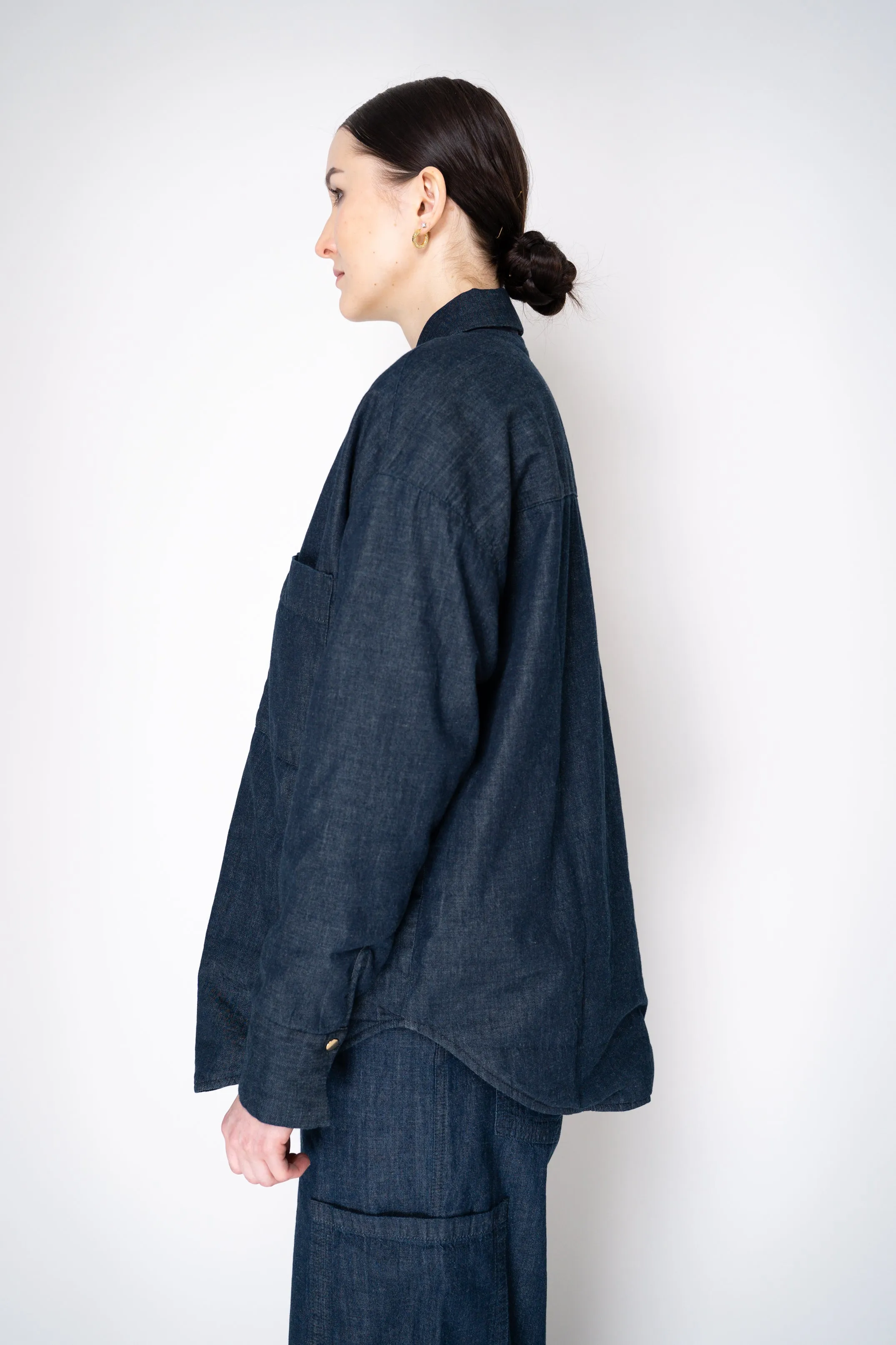 Lorena Antoniazzi Insulated Reversible Shirt Jacket in Navy