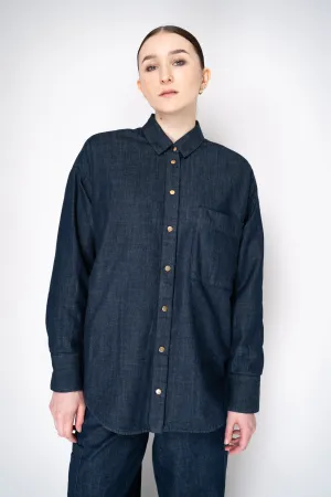 Lorena Antoniazzi Insulated Reversible Shirt Jacket in Navy