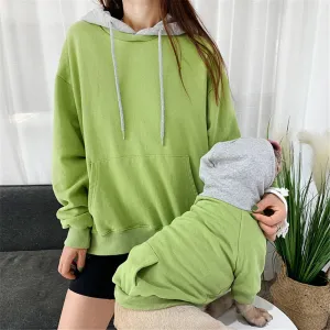 Matching Family Clothes For Pet And Owner Two-Tone Hoodies