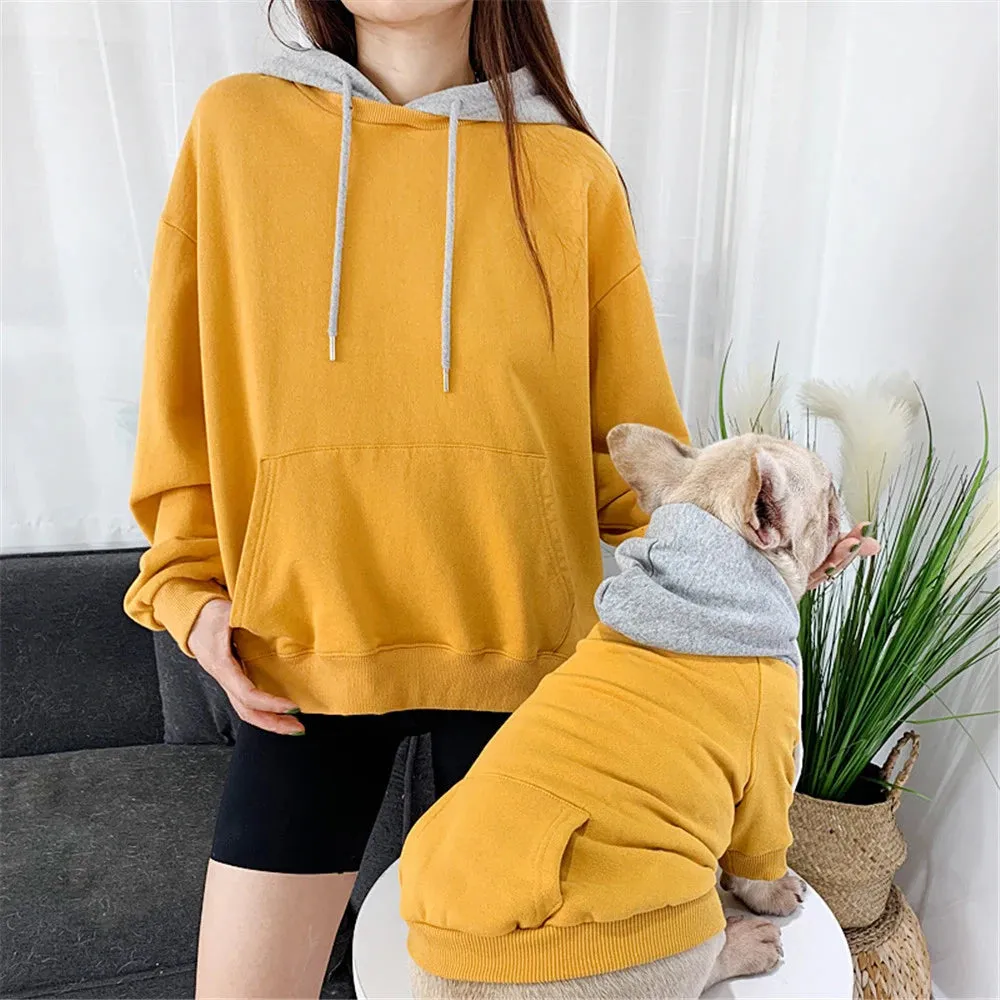 Matching Family Clothes For Pet And Owner Two-Tone Hoodies