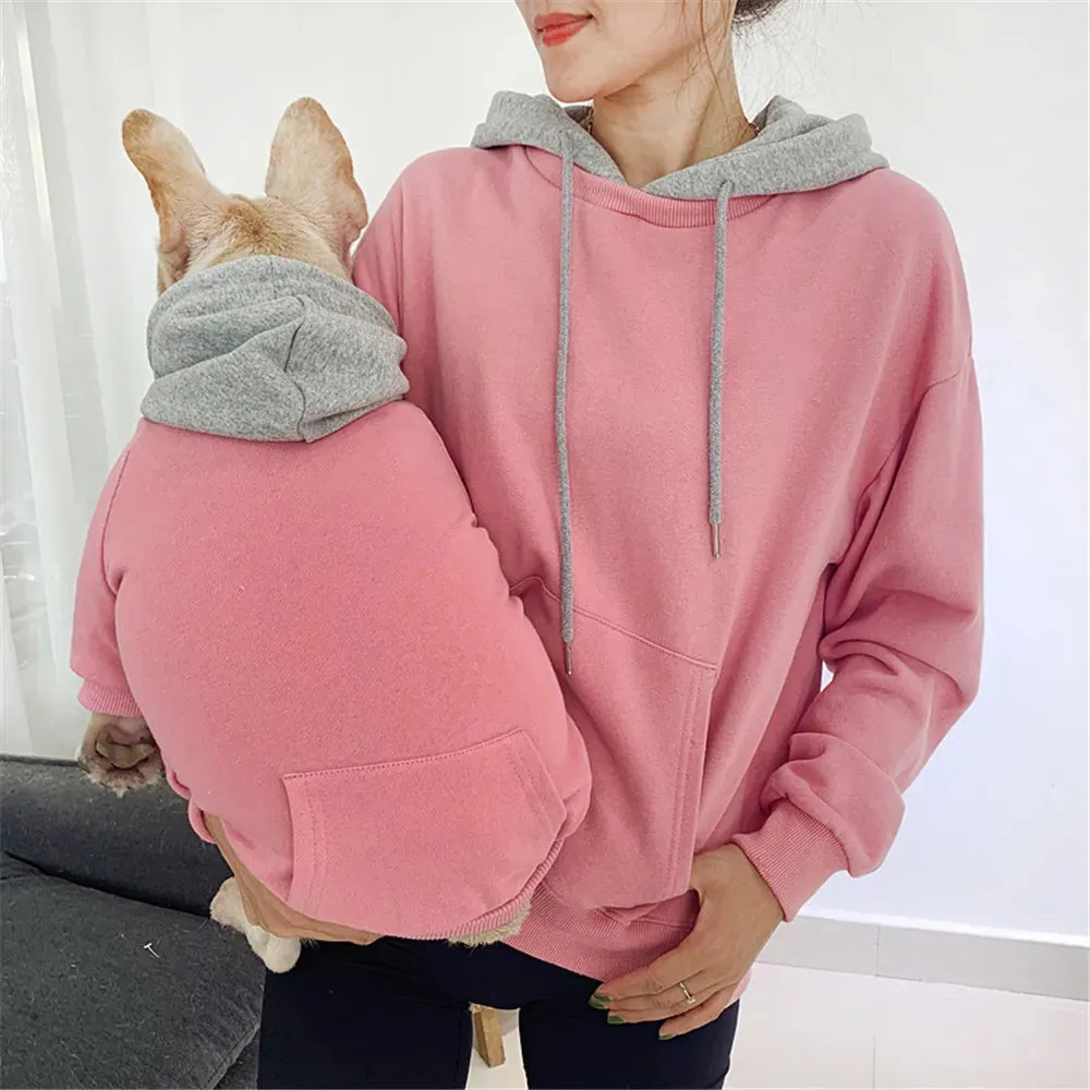 Matching Family Clothes For Pet And Owner Two-Tone Hoodies