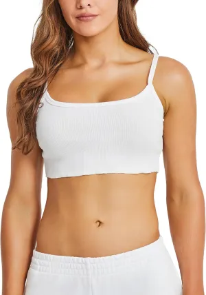 MEIVSO Womens Workout Crop Top Cami Without Built-in Bra Yoga Tank Tops Casual Spaghetti Strap Camisole