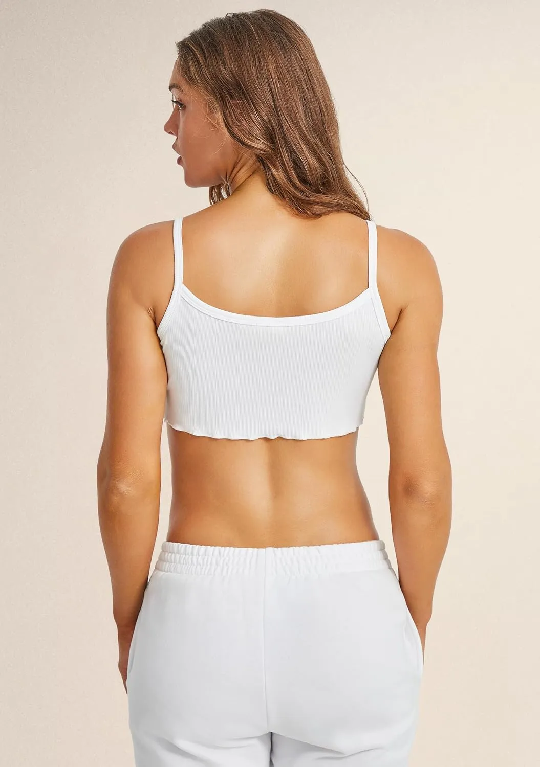 MEIVSO Womens Workout Crop Top Cami Without Built-in Bra Yoga Tank Tops Casual Spaghetti Strap Camisole