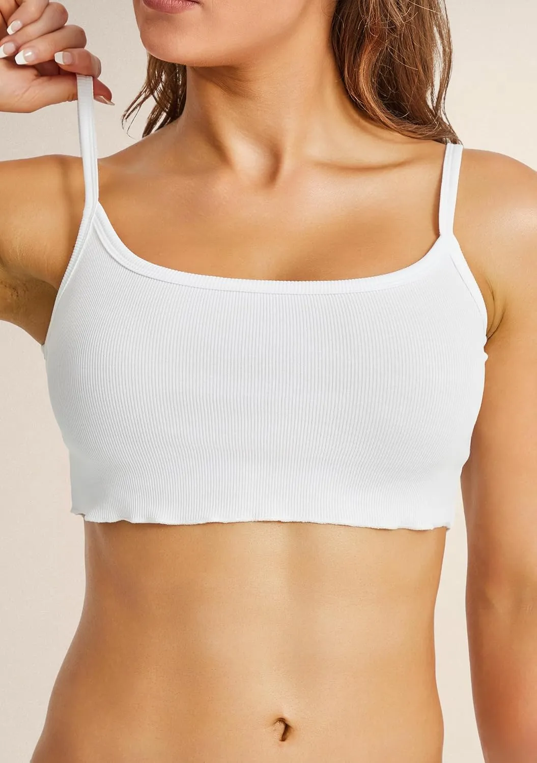 MEIVSO Womens Workout Crop Top Cami Without Built-in Bra Yoga Tank Tops Casual Spaghetti Strap Camisole