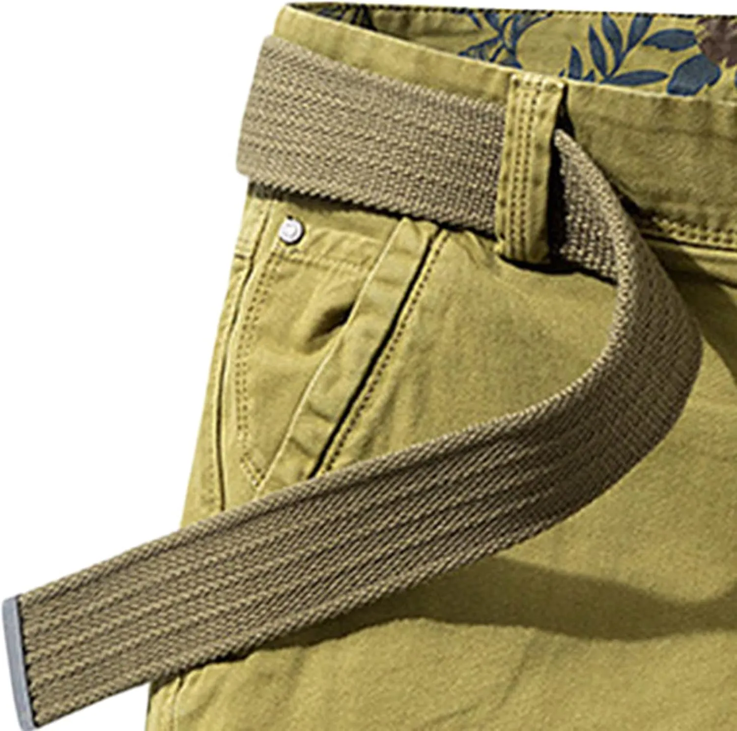 Men Casual Lightweight Cotton Shorts Solid Flat Front Summer Beach Shorts Slim Fit Chino Short Pants No Belt