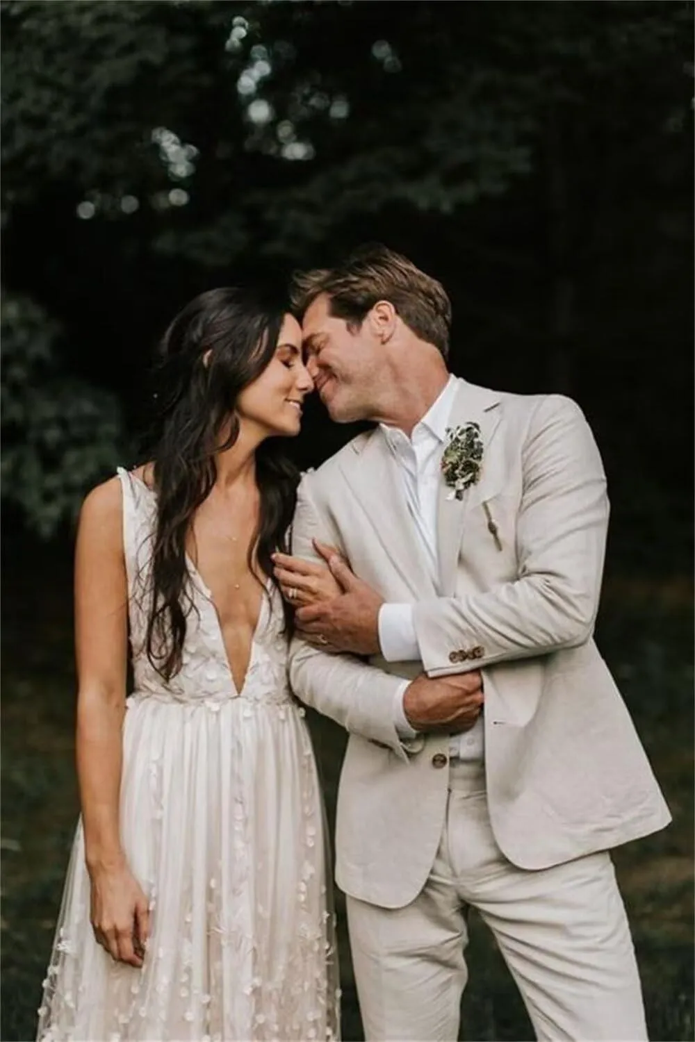 Men's Linen Suit 2 Piece Slim Fit Suit Summer Beach Wedding Suit Groosmen Prom Tuxedo Linen Blazer Pants Set