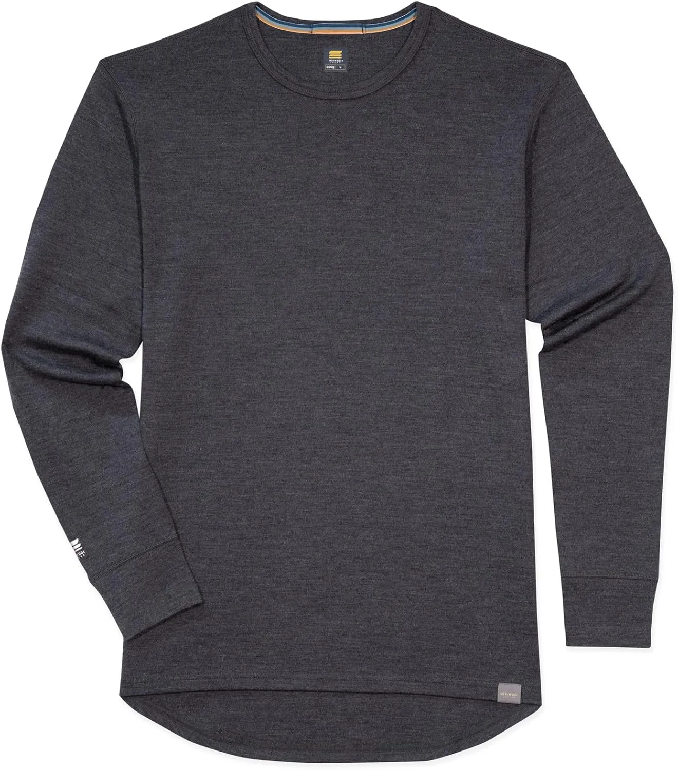 MERIWOOL Mens Base Layer 100% Merino Wool Heavyweight 400g Thermal Shirt for Men