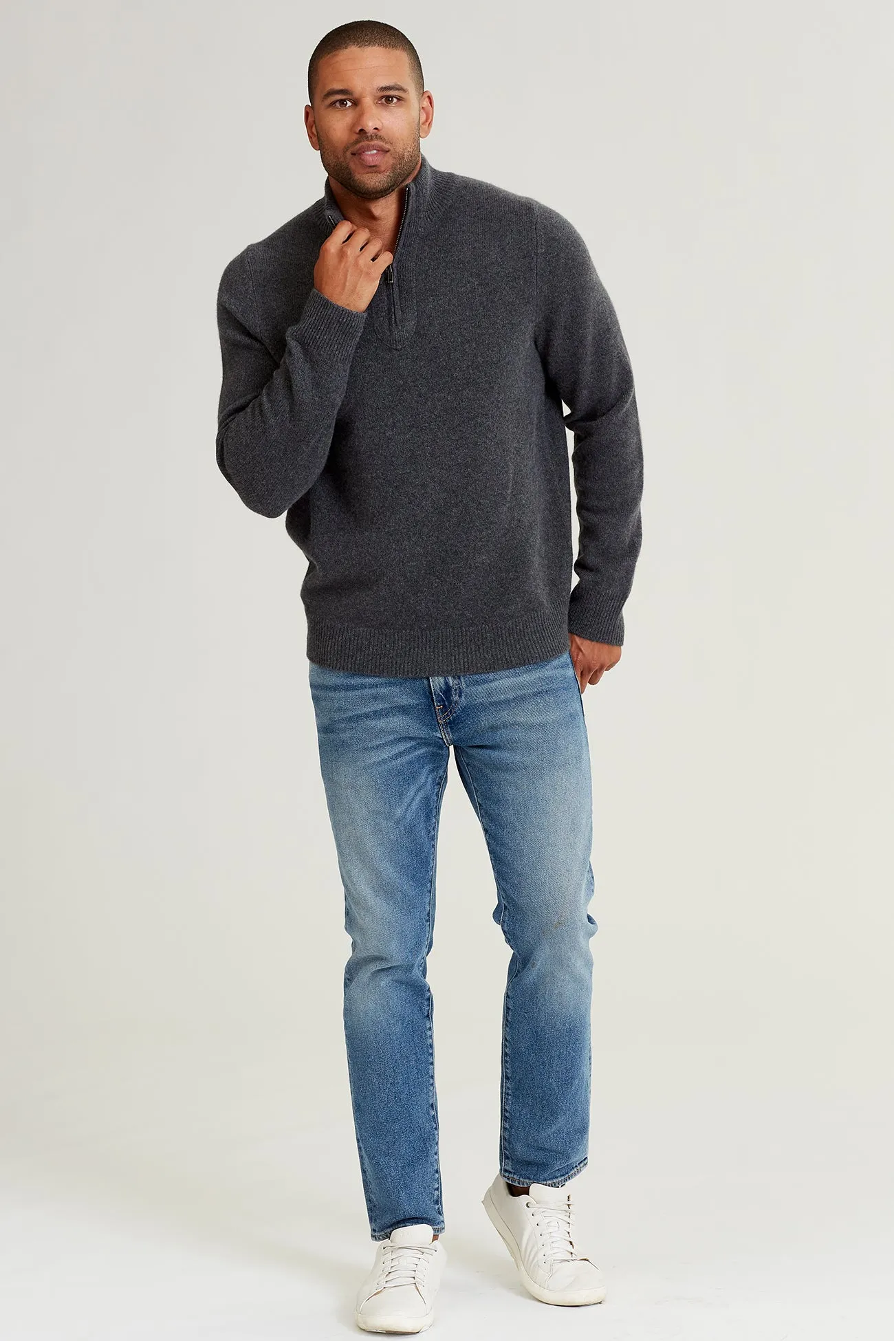 MICK QUARTER-ZIP CASHMERE SWEATER