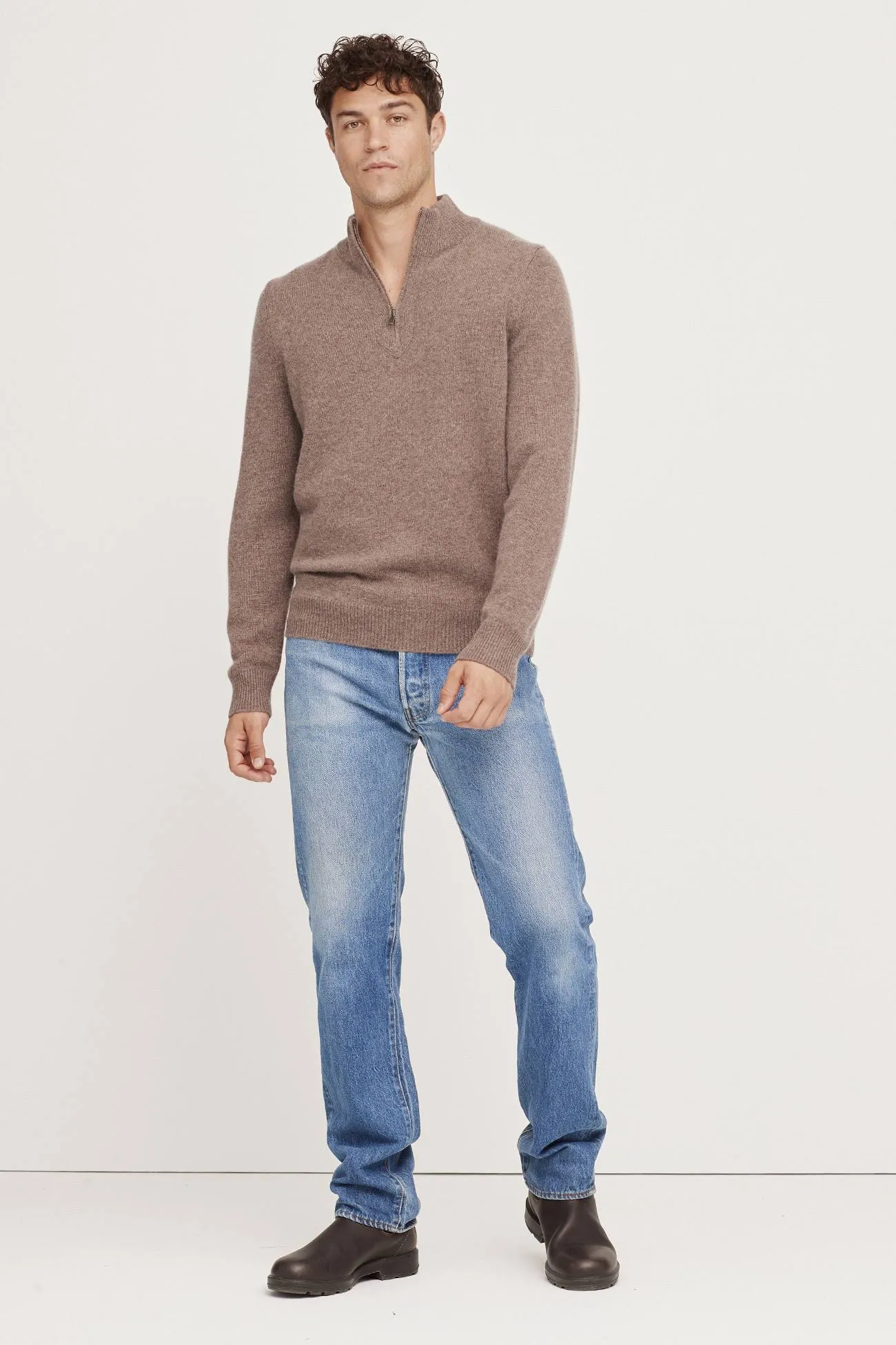 MICK QUARTER-ZIP CASHMERE SWEATER