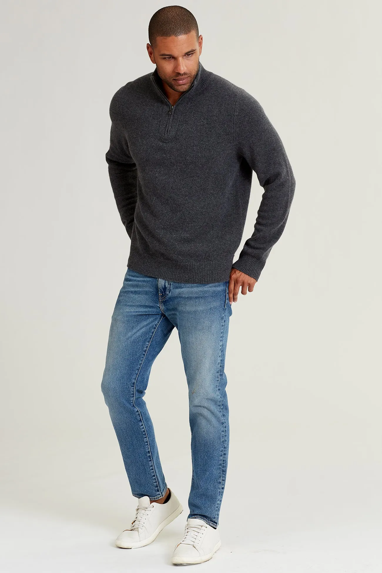 MICK QUARTER-ZIP CASHMERE SWEATER