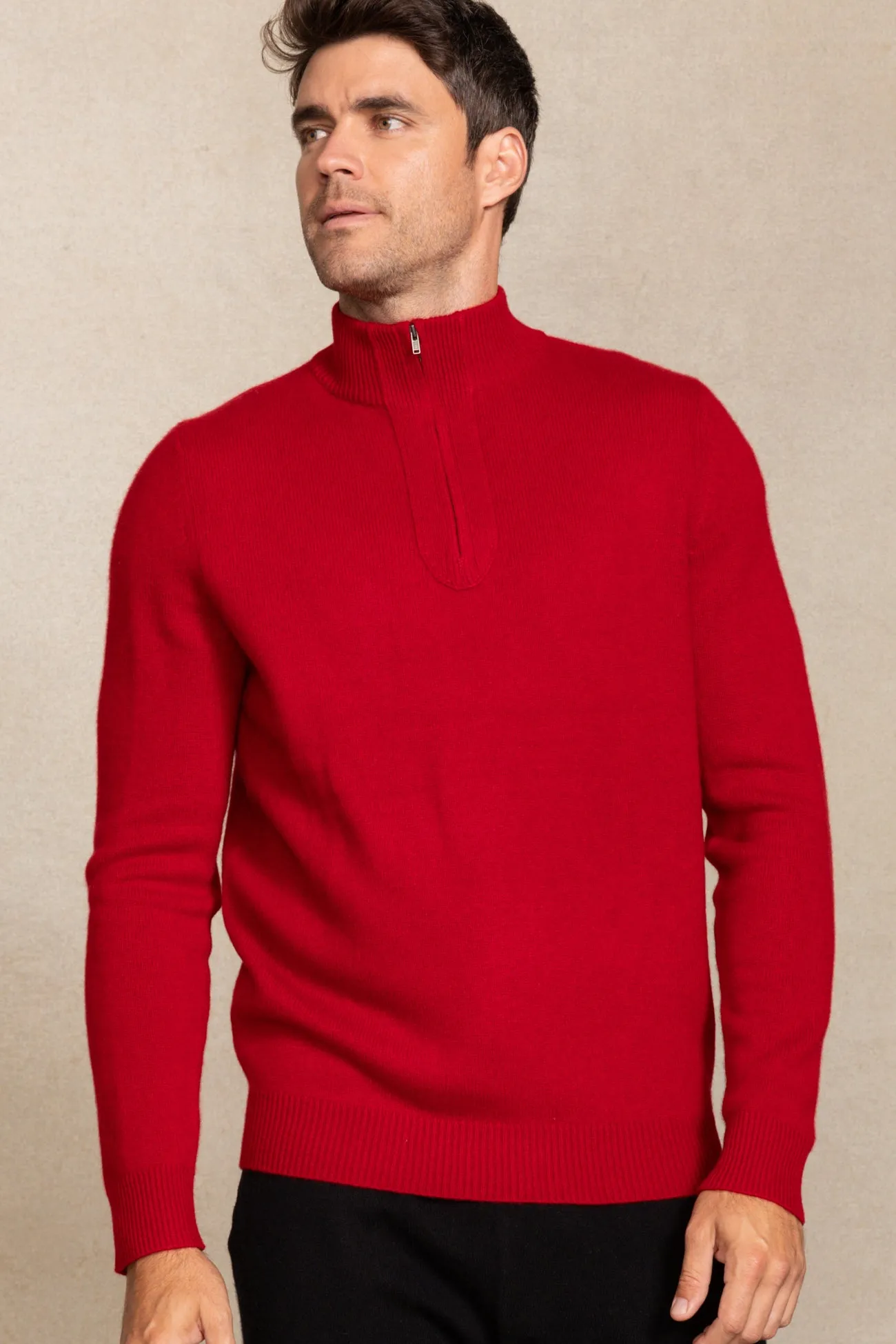 MICK QUARTER-ZIP CASHMERE SWEATER