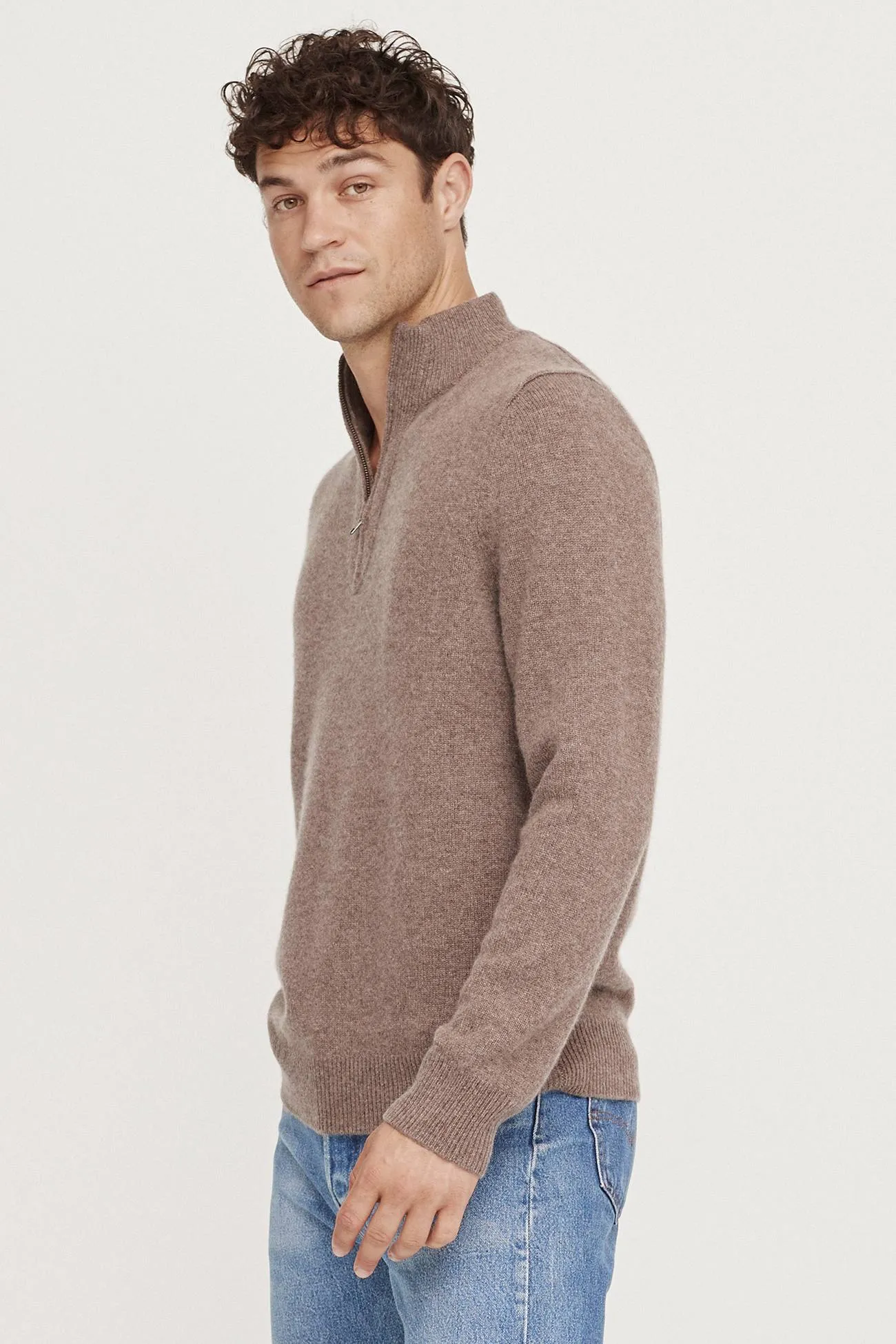 MICK QUARTER-ZIP CASHMERE SWEATER