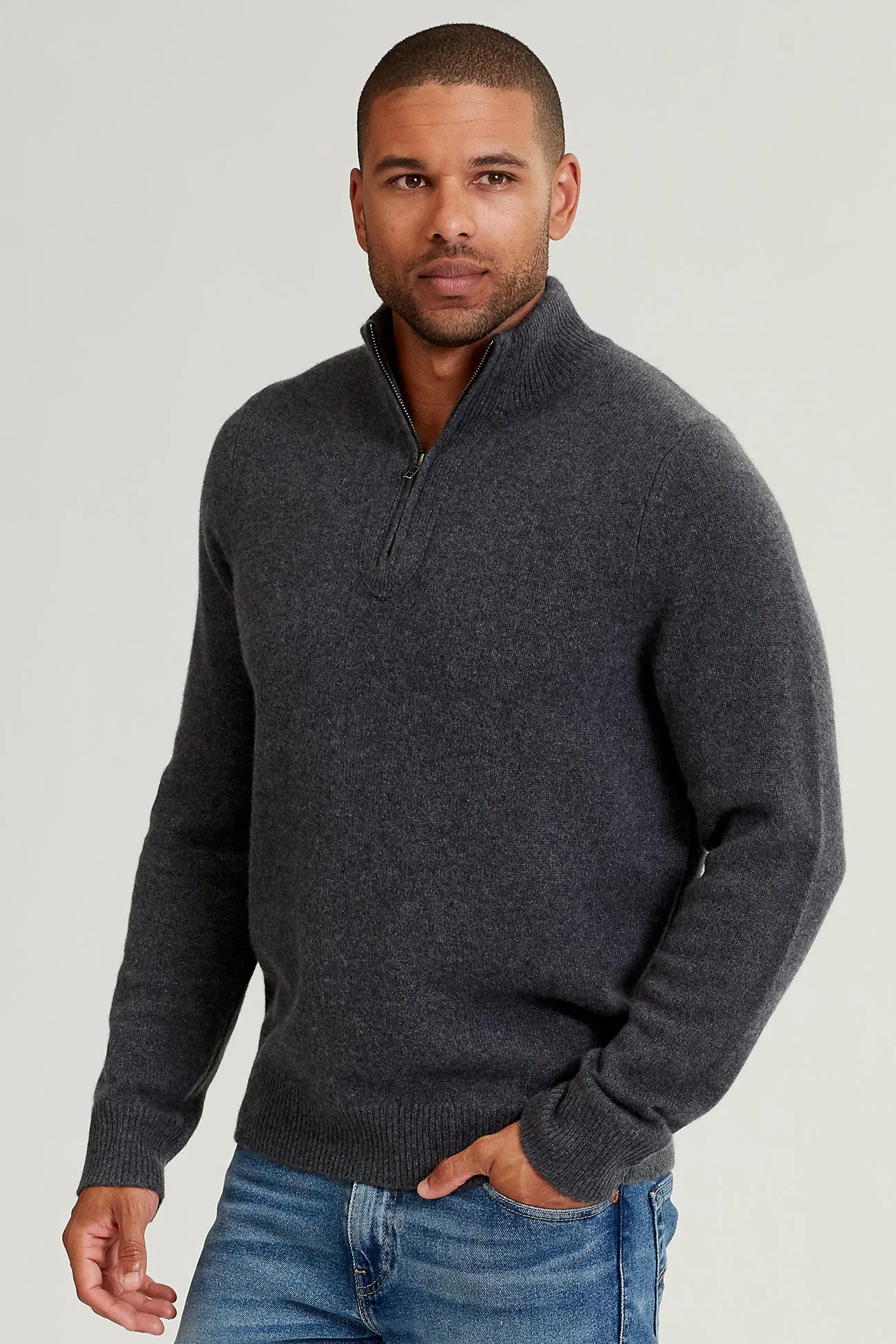 MICK QUARTER-ZIP CASHMERE SWEATER
