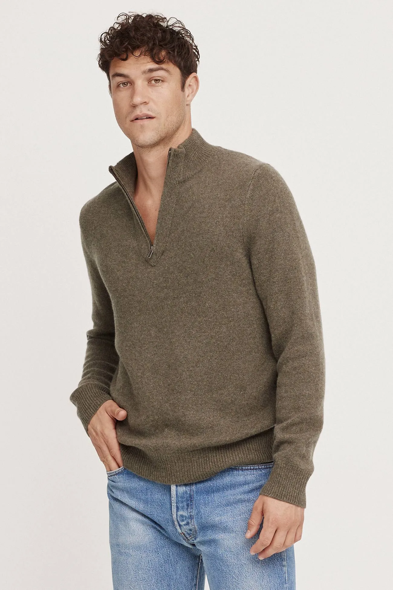 MICK QUARTER-ZIP CASHMERE SWEATER