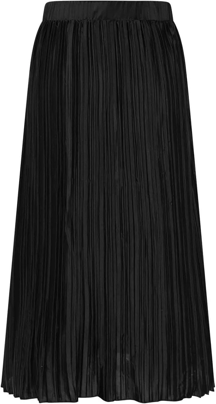 Midi Skirts for Women Split Hem Elastic Waist Long Skirt Casual Solid Color Summer Boho Dress A Line Thigh Dresses