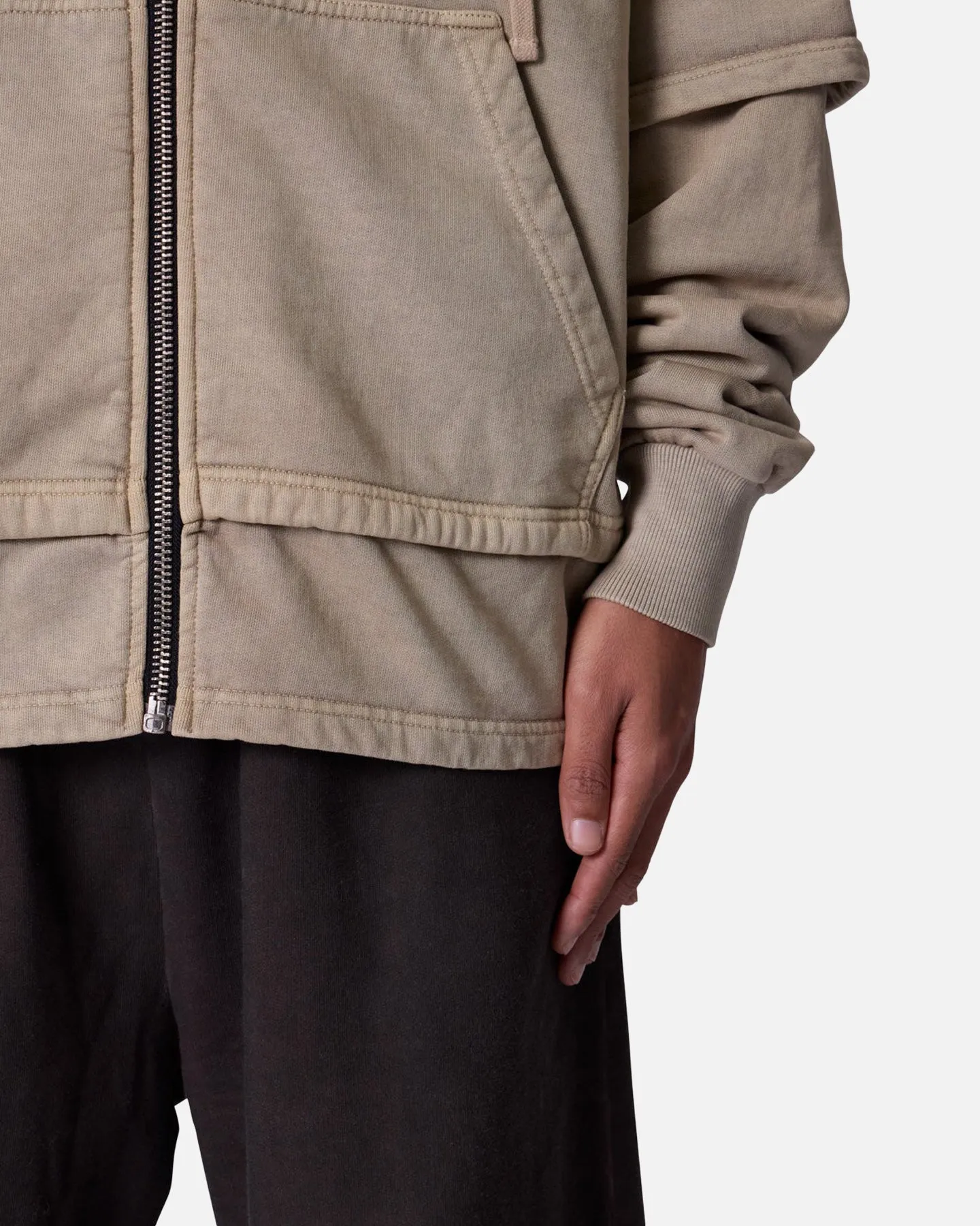MNML Double Layer Zipper Sweater Washed Earth