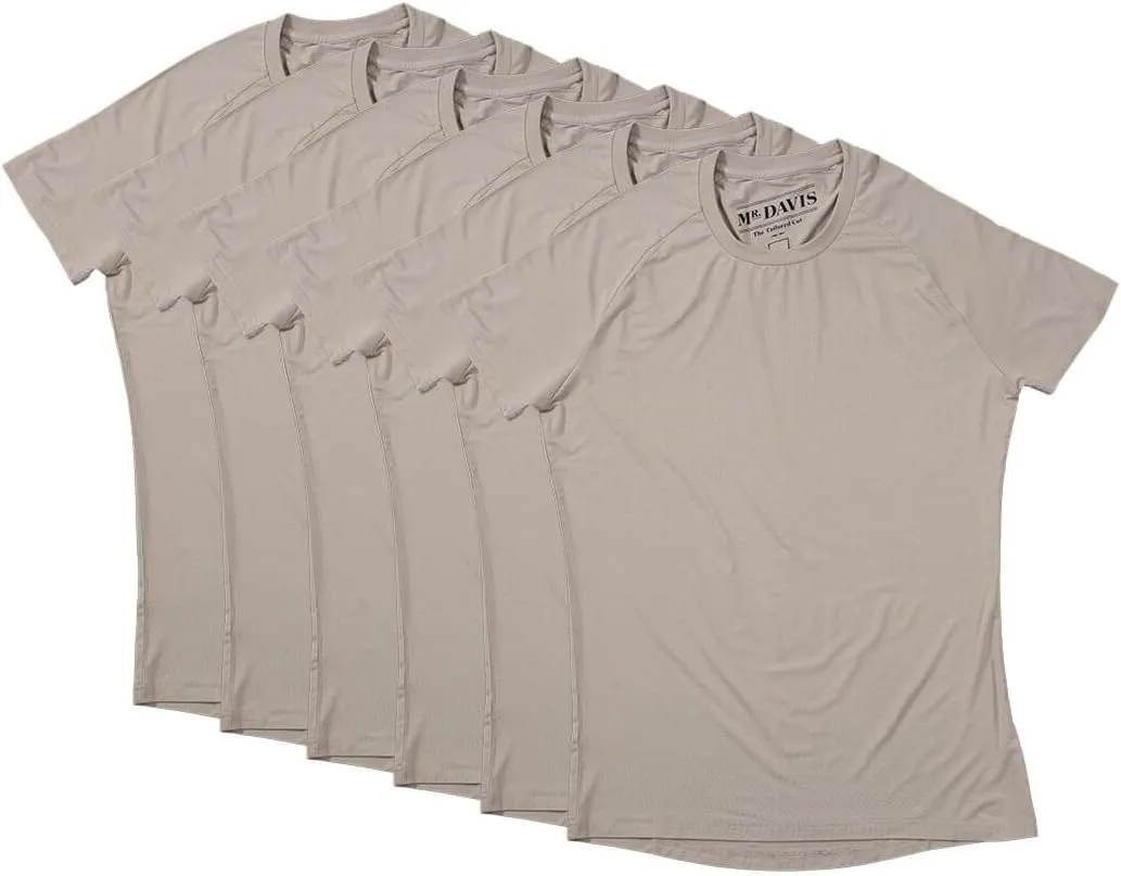 Mr. Davis Men's Bamboo Viscose Tailored Cut Crew Neck Undershirt 6 Pack