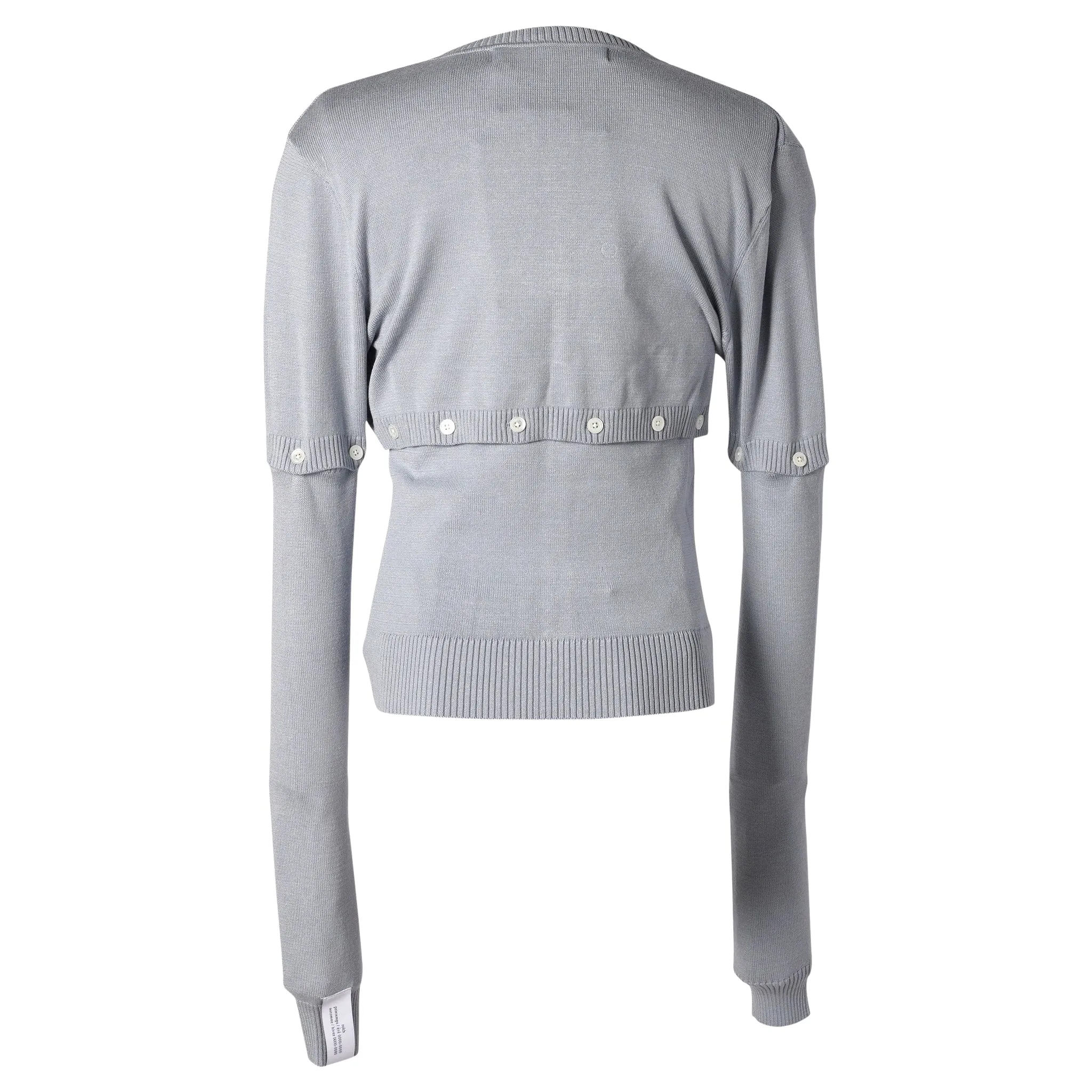 MULTI BUTTON LAYER EFFECT CARDIGAN / SMOKE BLUE